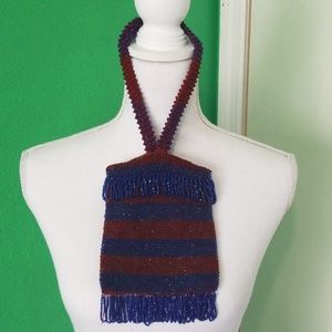 1920s beaded flapper striped bag